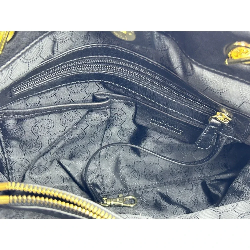 Michael Kors Satchel Susannah Leather Quilted Double Handle Large Black CLEAN A+